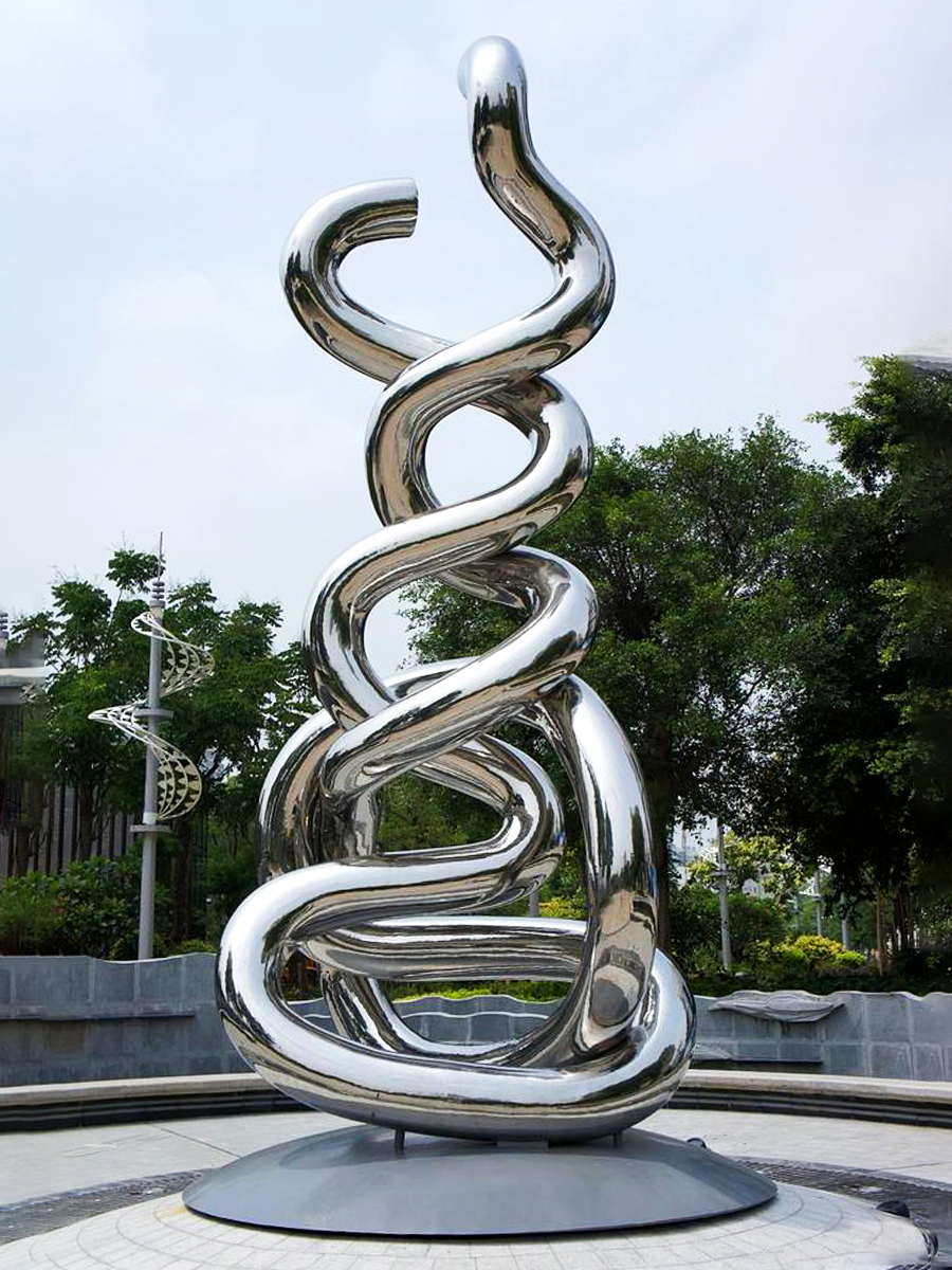 Stainless steel twist square sculpture factory