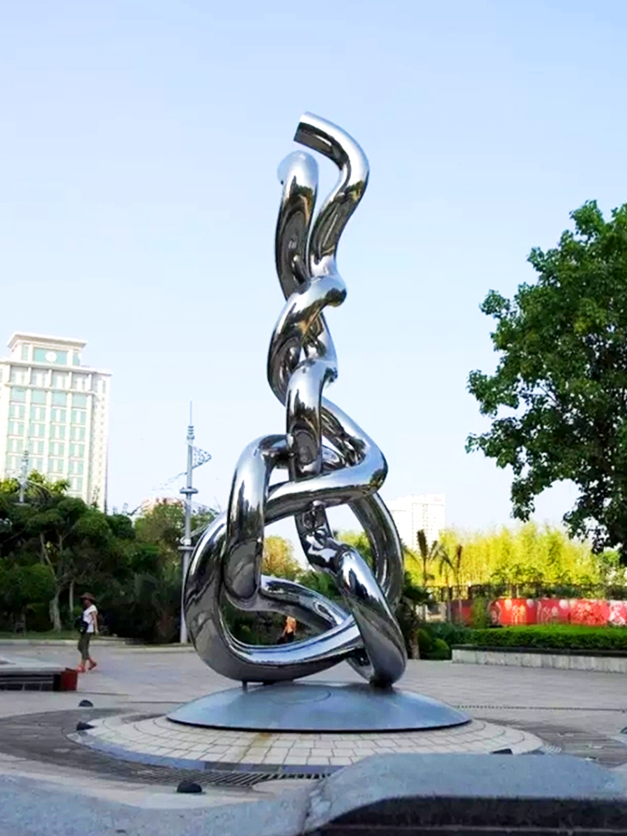 Stainless steel twist square sculpture factory
