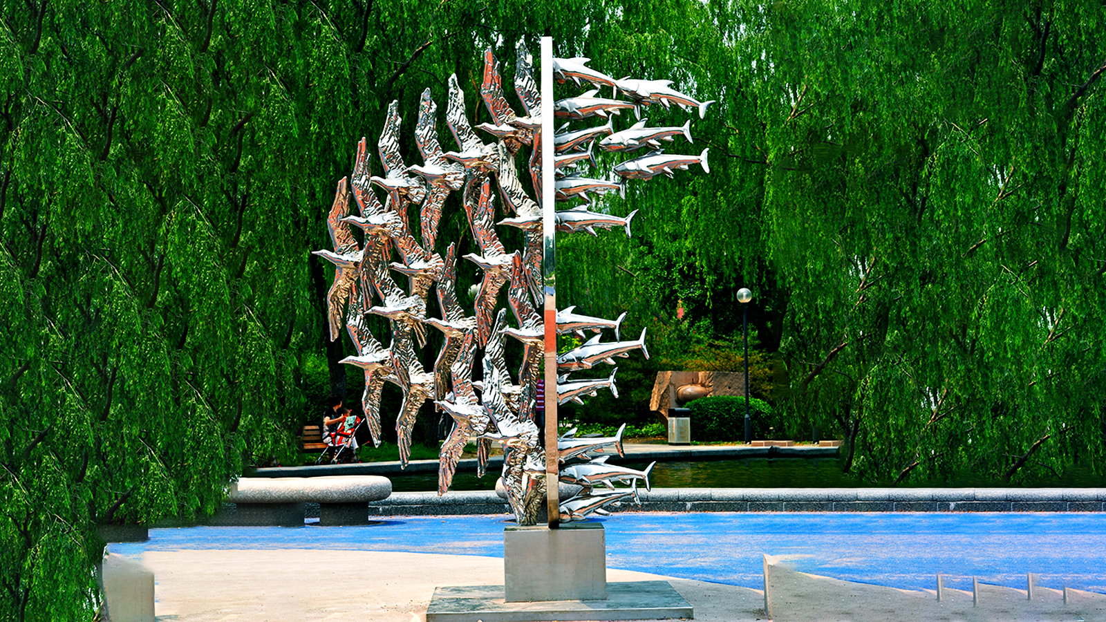 Stainless steel twist square sculpture factory