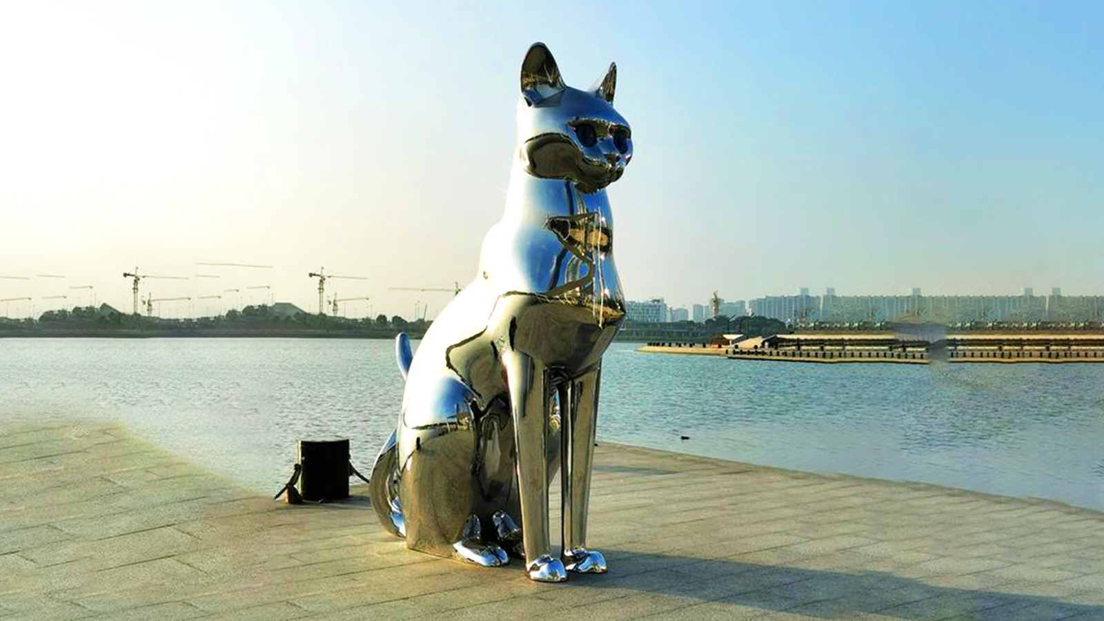 Stainless steel twist square sculpture factory