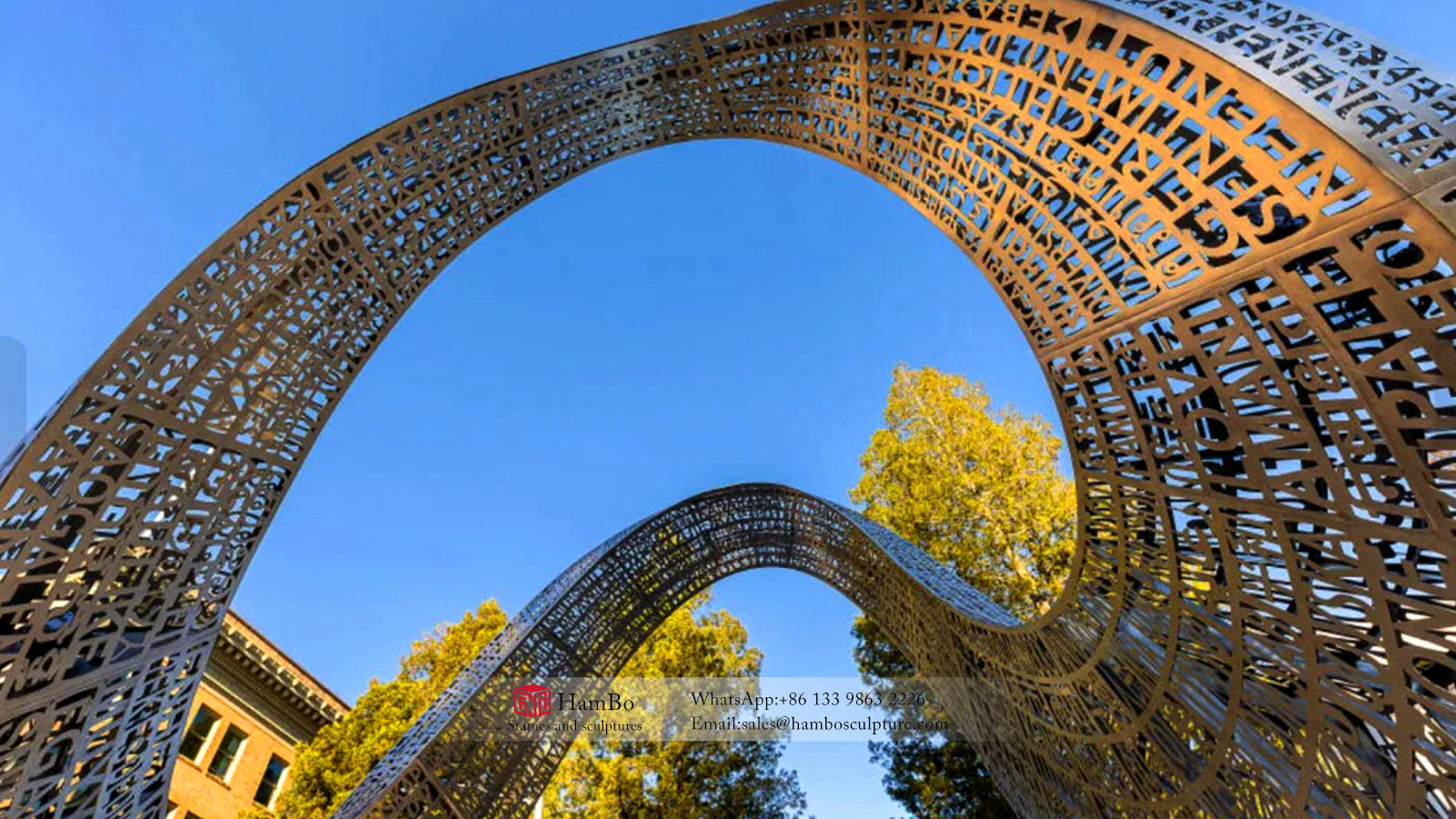 Stainless steel tree sculpture in square