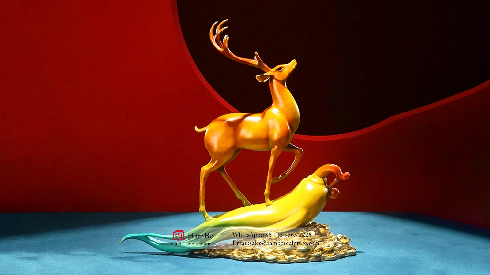 Indoor bronze deer sculpture manufacturer