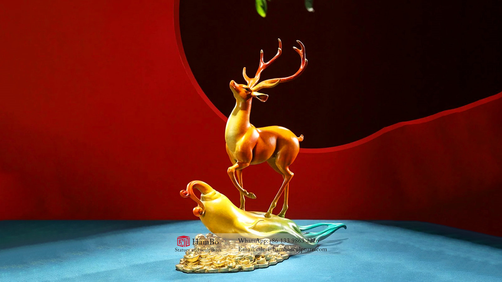 Indoor bronze deer sculpture manufacturer