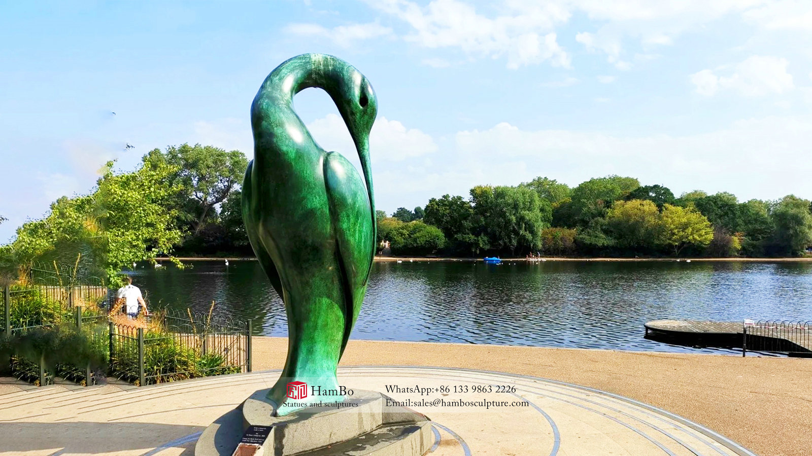 Real estate bronze crane sculpture art sculpture