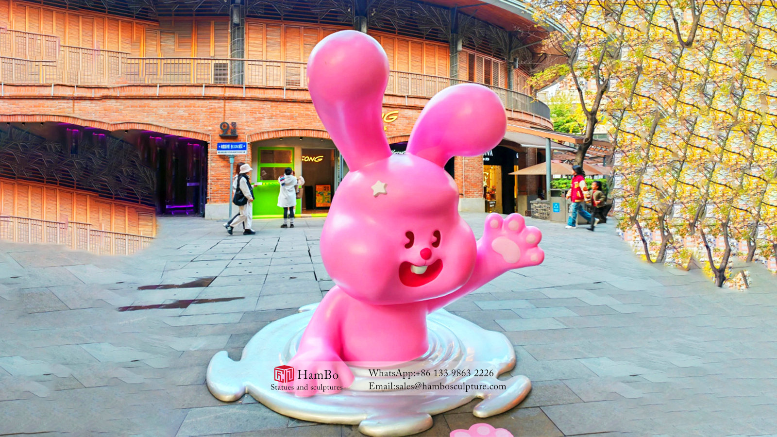 Commercial street FRP cute cartoon character sculpture manufacturers
