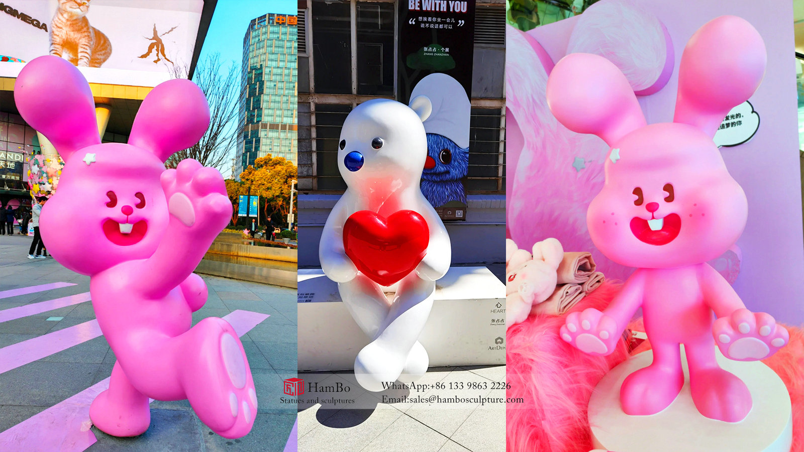 Commercial street FRP cute cartoon character sculpture manufacturers