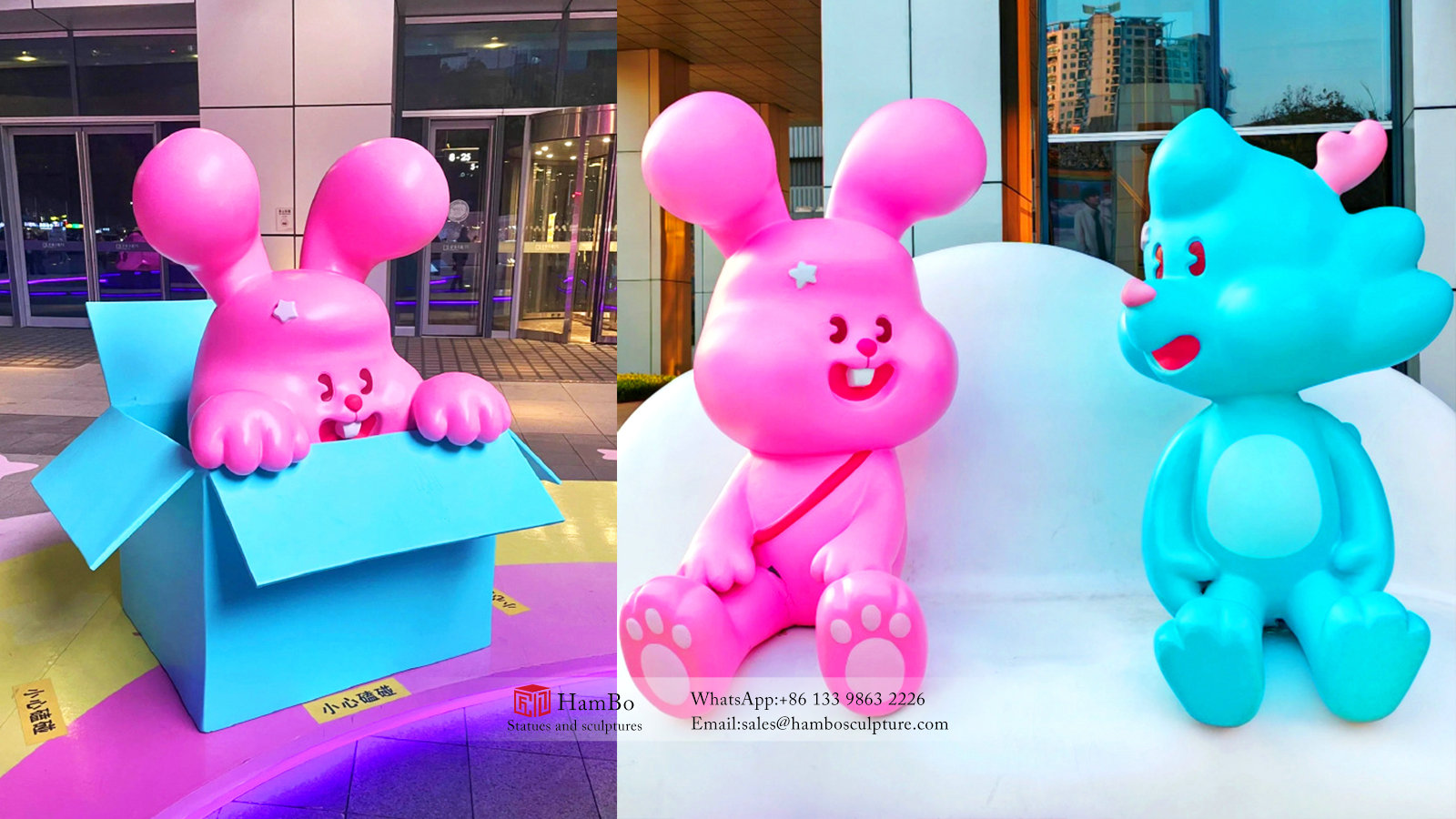 Commercial street FRP cute cartoon character sculpture manufacturers