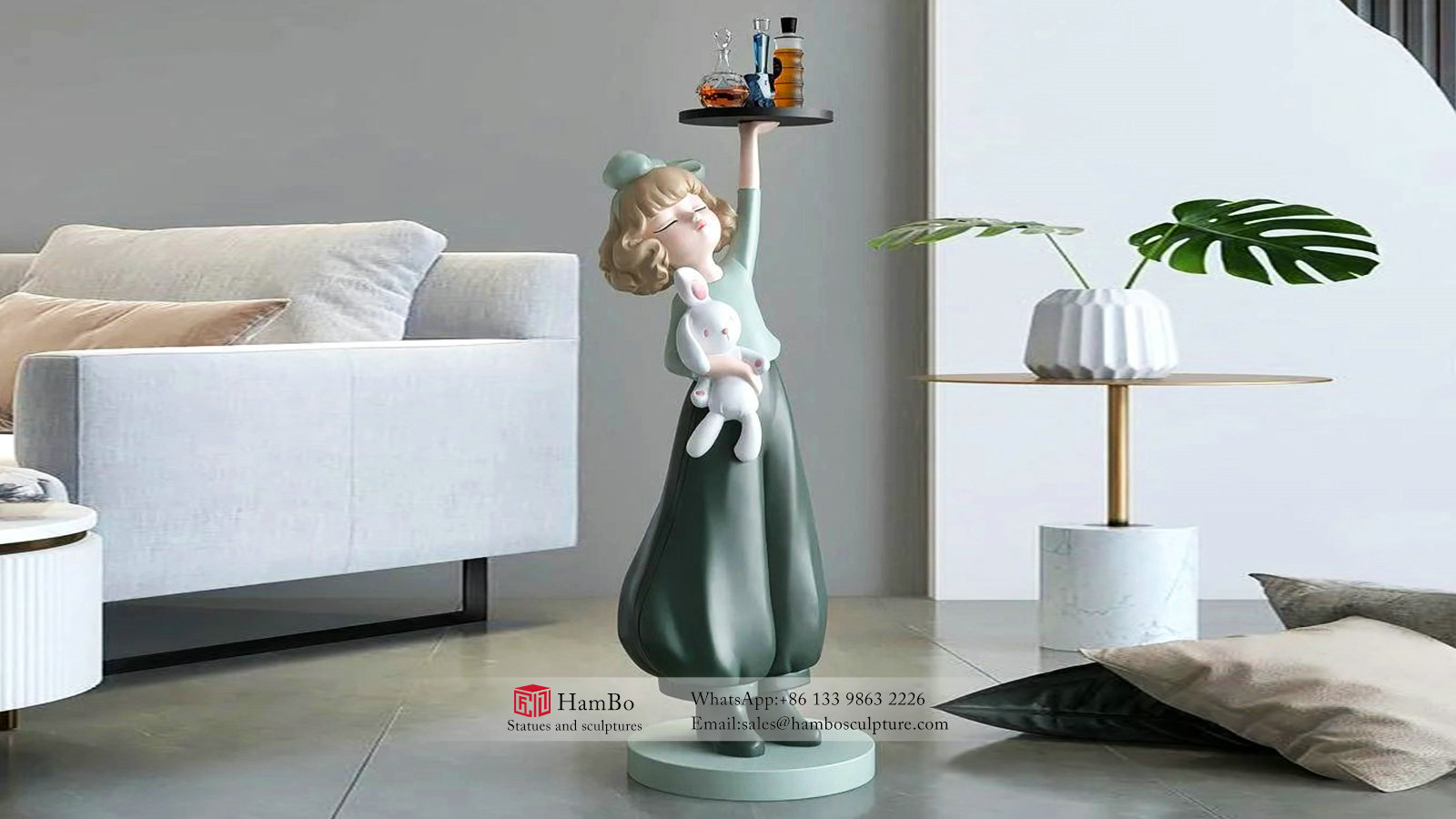 Indoor FRP angel girl sculpture manufacturer