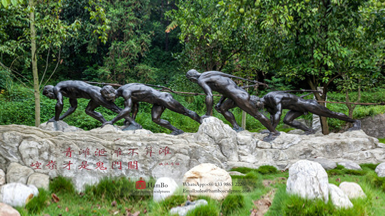 Tourist scenic spot seaside casting copper boatman sculpture production factory