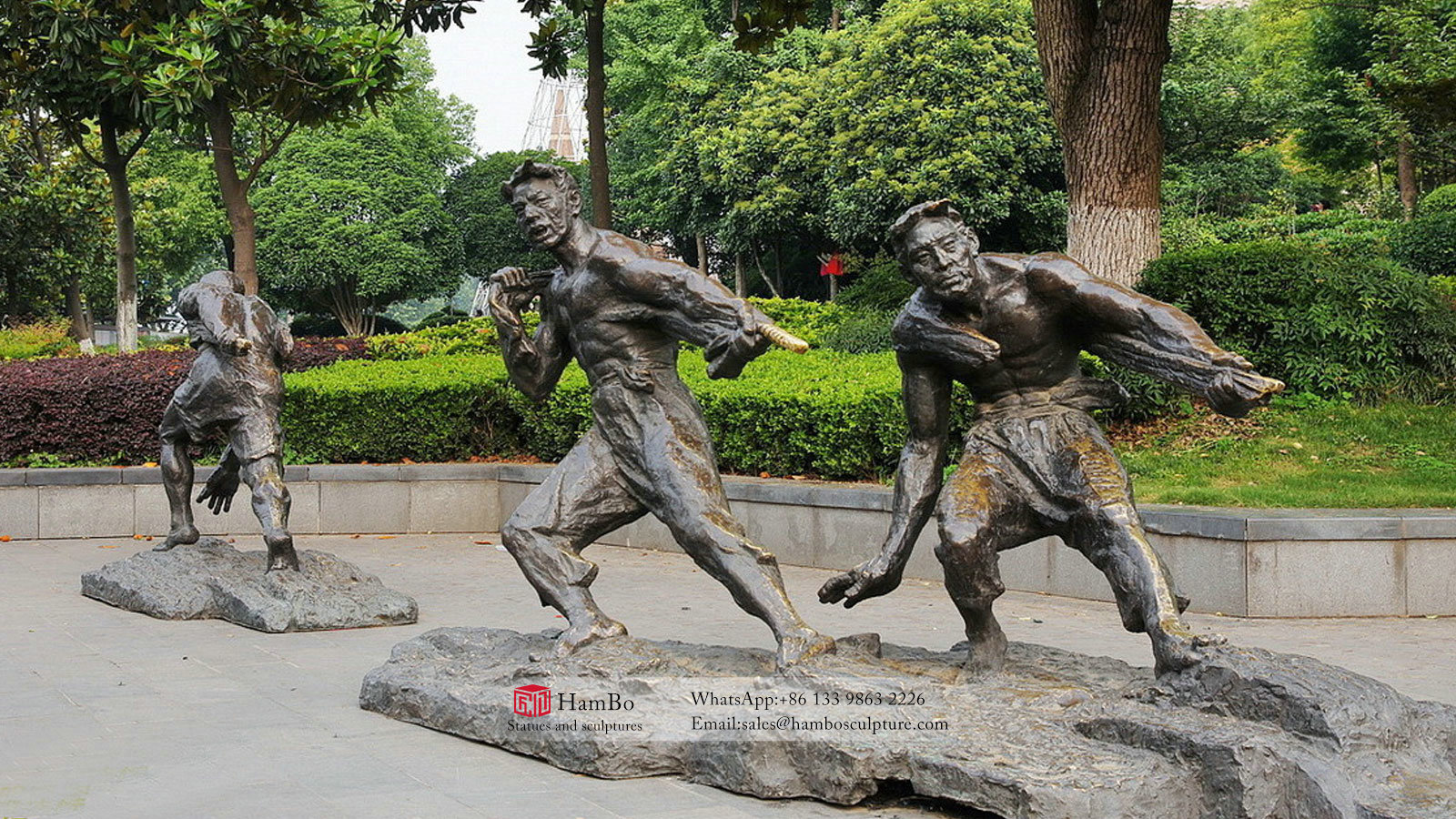 Tourist scenic spot seaside casting copper boatman sculpture production factory